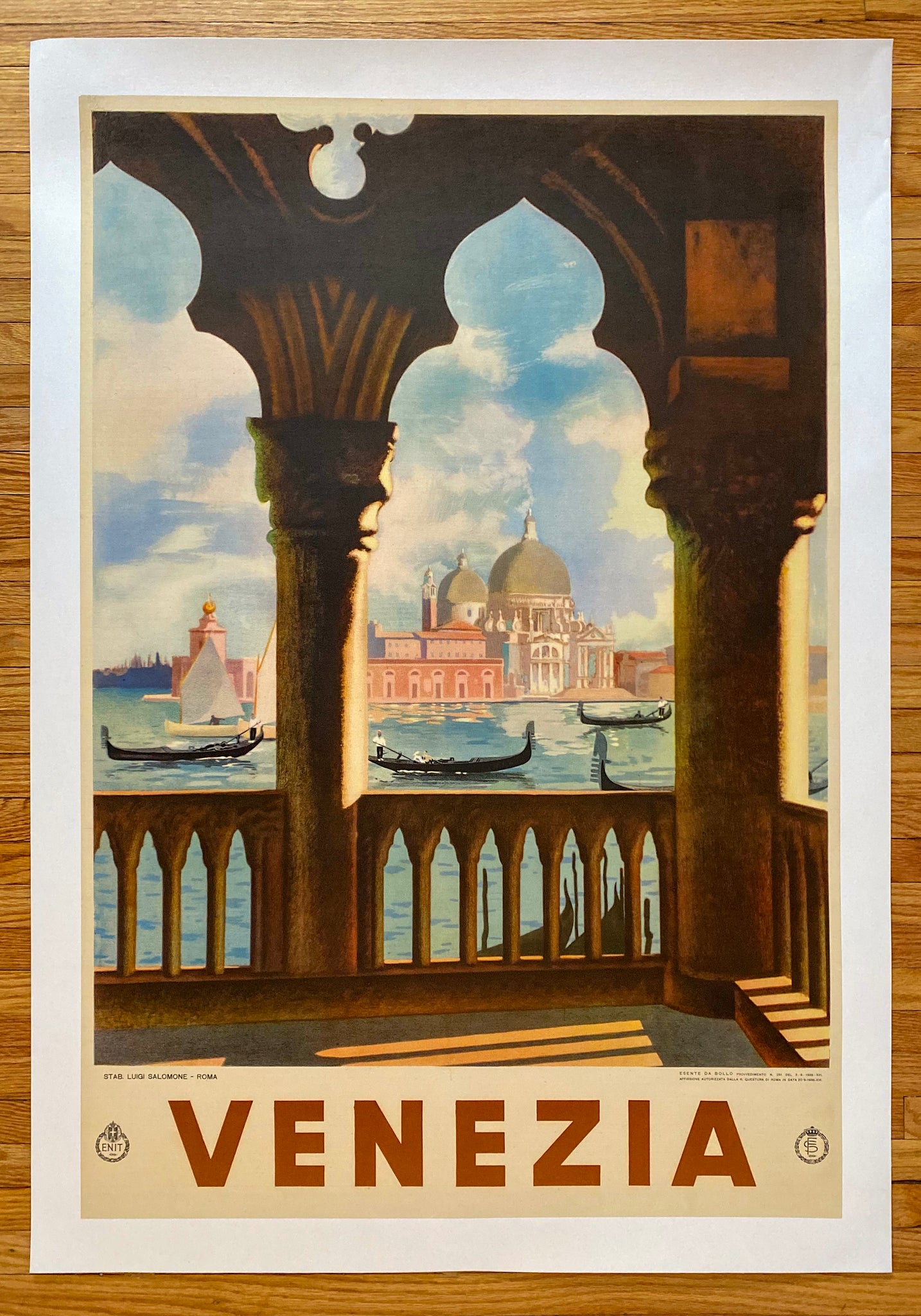 1938 Venezia Venice Italy Italian Travel Luigi Salomone ENIT