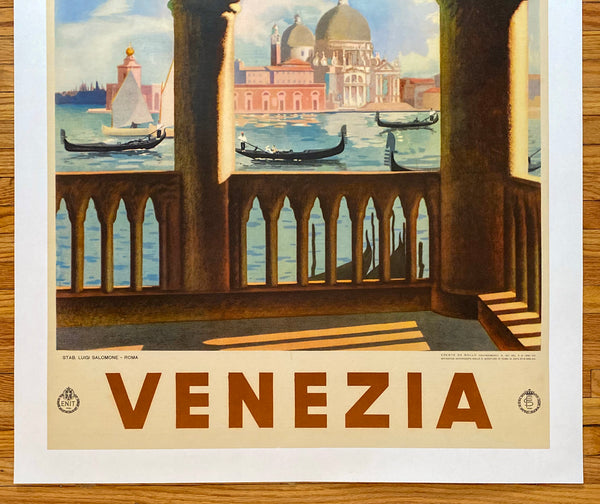 1938 Venezia Venice Italy Italian Travel Luigi Salomone ENIT