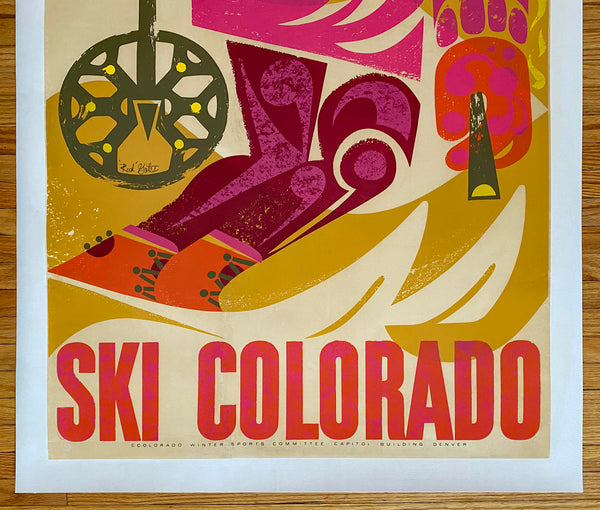 c.1959 Ski Colorado by Red Gates Skiing Winter Sports Mid-Century Modern