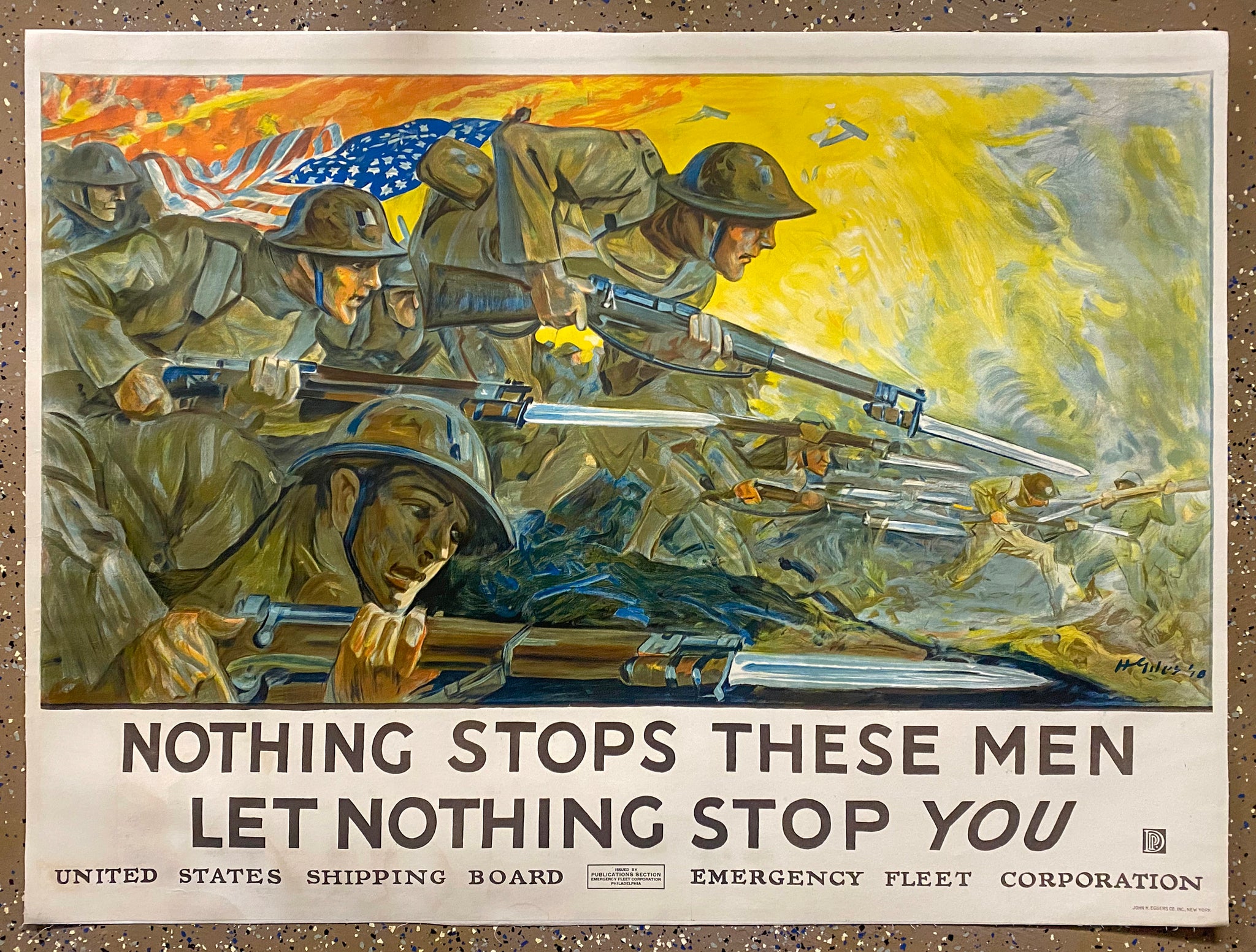 1918 Nothing Stops These Men, Let Nothing Stop You by Howard Giles WWI