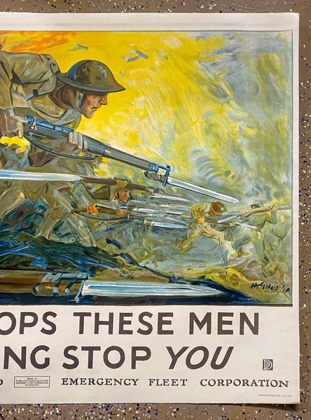 1918 Nothing Stops These Men, Let Nothing Stop You by Howard Giles WWI