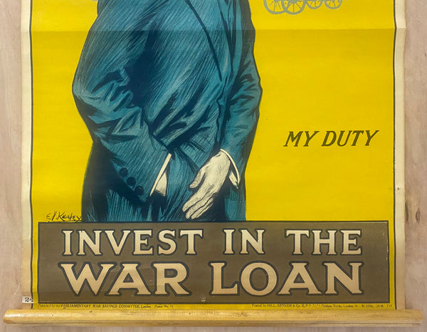 1915 Back Them Up Invest In The War Loan E. Kealey British WWI