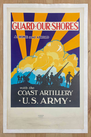 1941 Guard Our Shores Home and Abroad U.S. Army Coast Artillery WWII