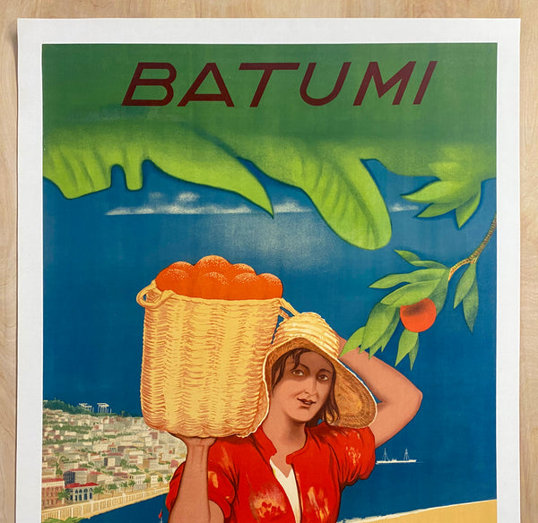 1936 Batumi Georgia Soviet Union USSR Intourist Maria Nesterova on Linen