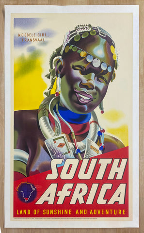 c.1950s South Africa Land of Sunshine and Adventure Ndebele Girl Transvaal