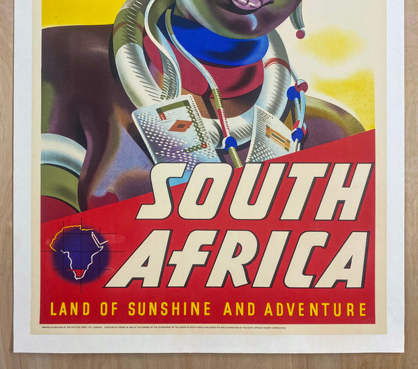 c.1950s South Africa Land of Sunshine and Adventure Ndebele Girl Transvaal
