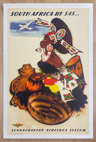 c.1955 South Africa by SAS Scandinavian Airline System by Otto Neilson