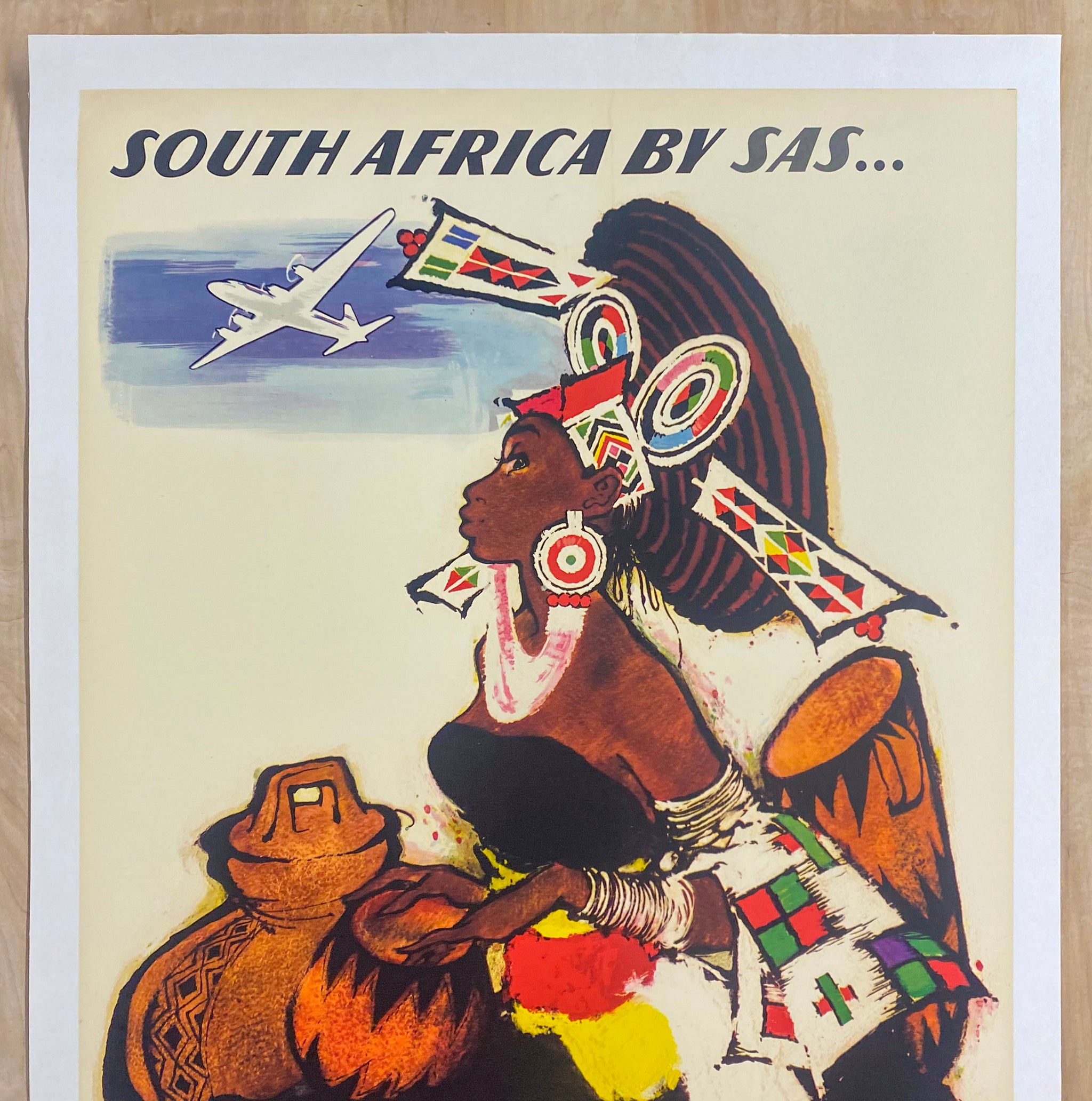 c.1955 South Africa by SAS Scandinavian Airline Poster by Otto