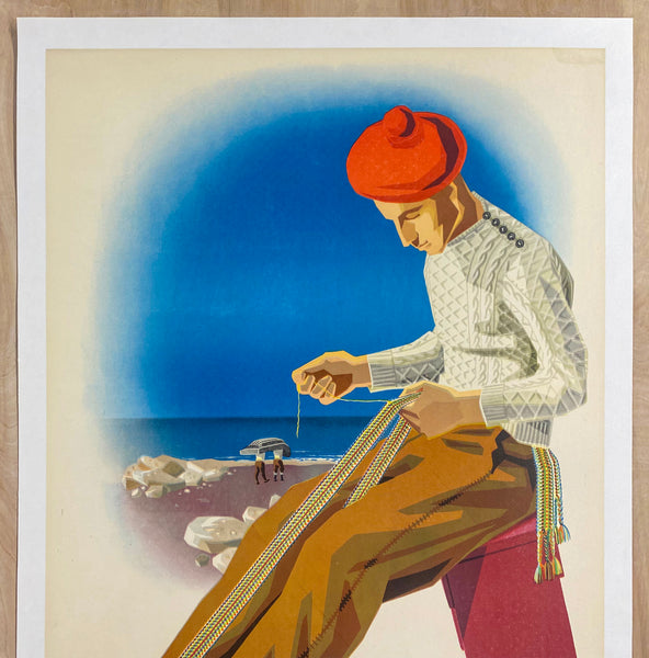 1955 Ireland Invites You Guus Melai Irish Travel on Linen