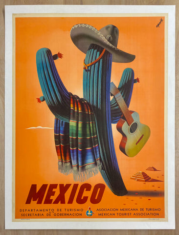 1945 Mexico Travel Sombrero Saguaro Cactus Jose Espert Arcos Mexican
