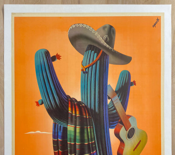 1945 Mexico Travel Sombrero Saguaro Cactus Jose Espert Arcos Mexican