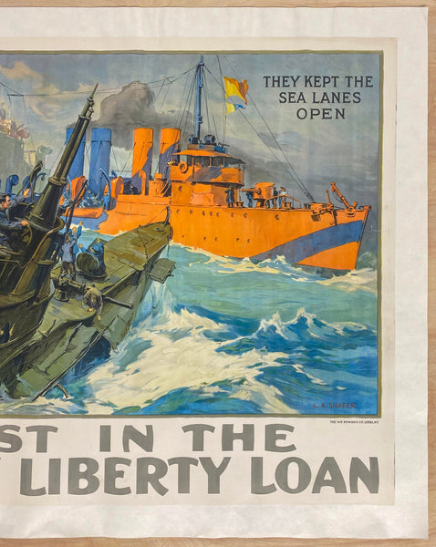 c.1918 They Kept The Sea Lanes Open Victory Liberty Loan Leon Alaric Shafer WWI