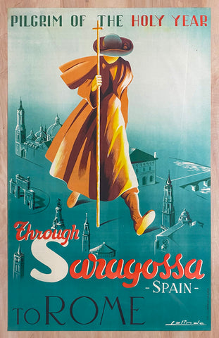 1950 Pilgrim of the Holy Year Saragossa Spain to Rome Lalinde