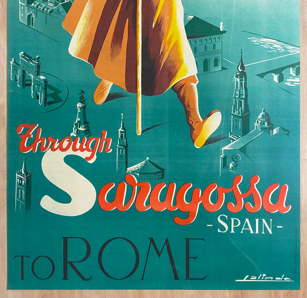 1950 Pilgrim of the Holy Year Saragossa Spain to Rome Lalinde
