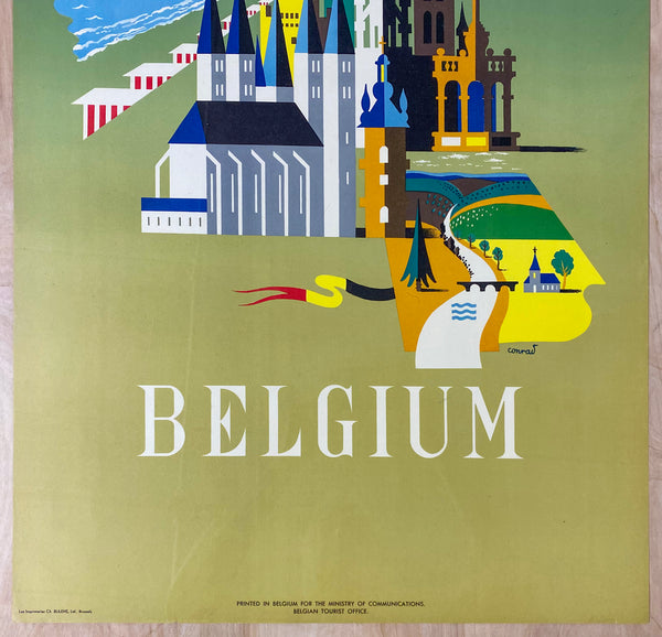 c.1950 Belgium by Frederic Conrad Mid-Century Modern Travel