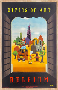 c.1951 Belgium Cities of Art by Louis Schell Belgian Travel