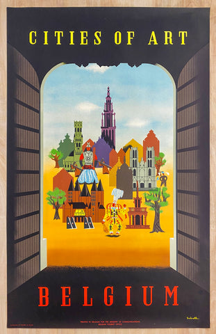 c.1951 Belgium Cities of Art by Louis Schell Belgian Travel
