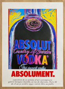 1994 Absolut Vodka Absolument by Andy Warhol Laville Bastille Gallery Exhibit