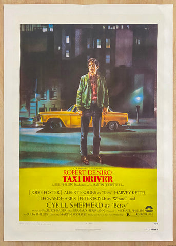 1976 Taxi Driver Folded One Sheet Linen Backed Neo-Noir Martin Scorsese Travis Bickle