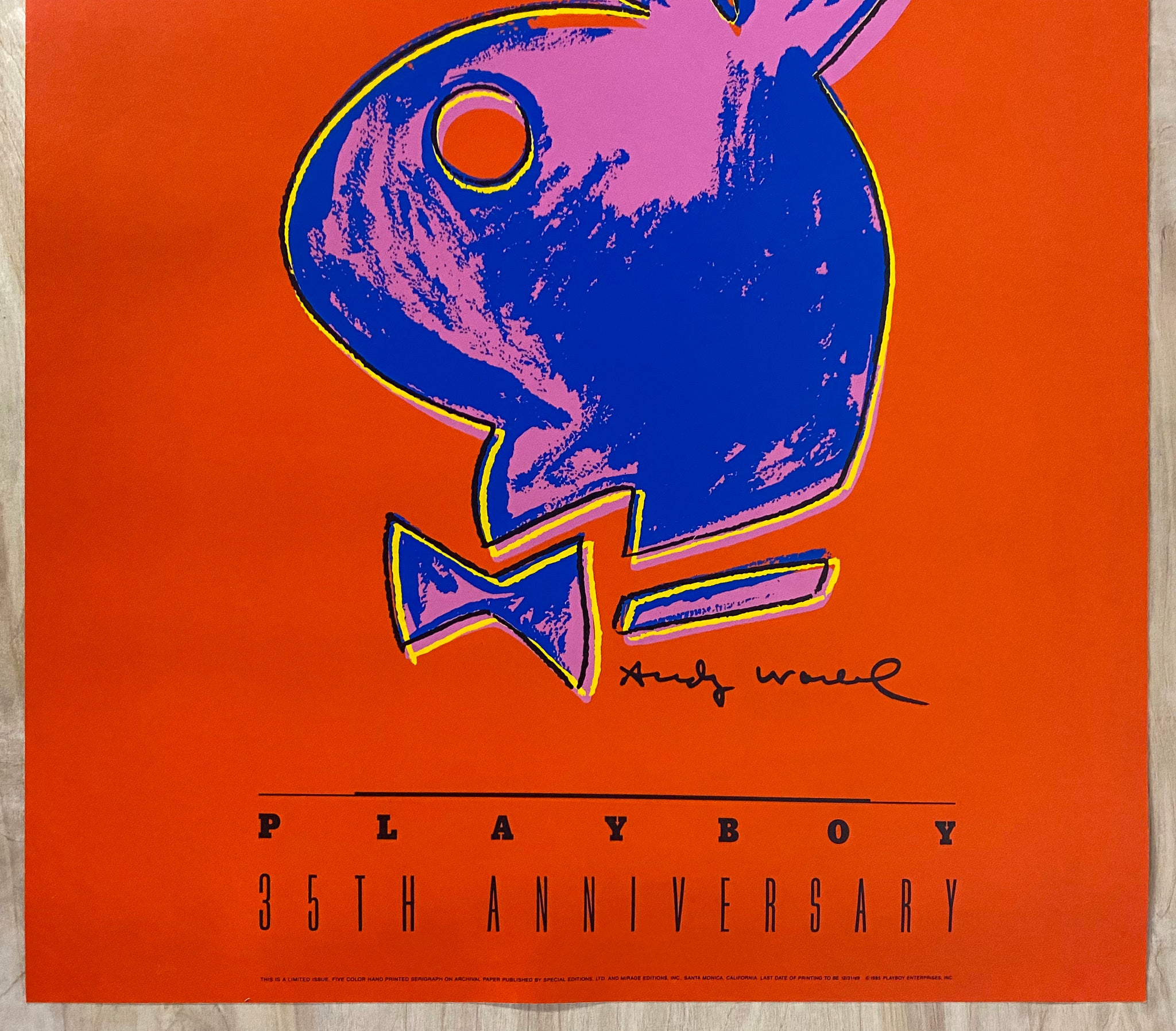 1986-1989 Andy Warhol Playboy Magazine 35th Anniversary Poster Pop