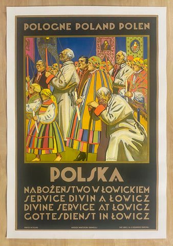 c.1930 Polska Divine Service At Lowicz Stefan Norblin Poland