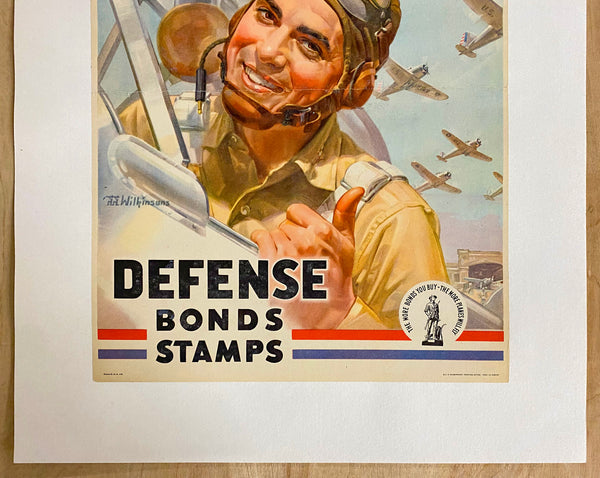 1942 You Buy 'Em We'll Fly 'Em Defense Bonds Stamps Walter Wilkinson WWII