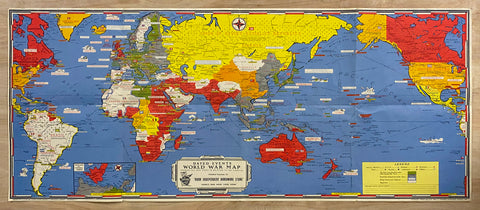 1942 Dated Events World War Map Stanley Turner C.C. Peterson Pictorial Early WWII