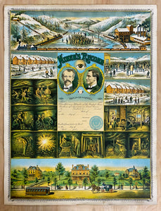 1900 Miner’s Record United Mine Workers Chromolithograph Vickroy Terre Haute UMW