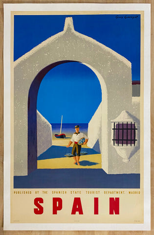 c.1950 Spain Catalan Fisherman by Guy Georget Mediterranean Coast