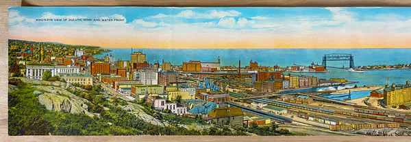 c.1920s Bird’s Eye View of Duluth Minnesota Water Front R.C. Handy Panoramic