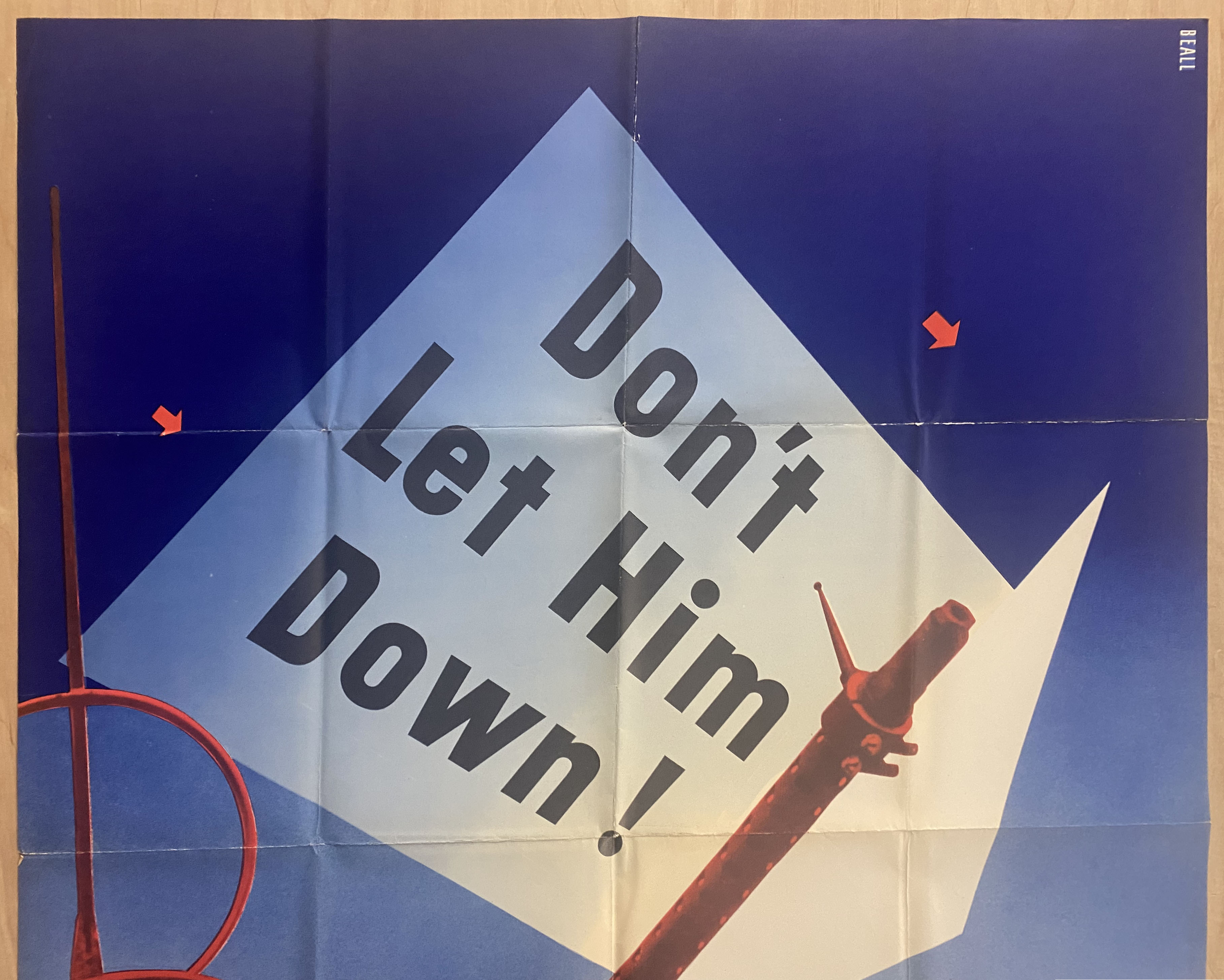 1942 Don't Let Him Down WWII Poster Lester Beall Modernism