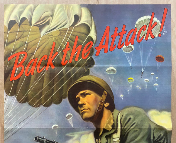 1943 Back The Attack! Buy War Bonds 3rd War Loan Georges Schreiber Airborne WWII