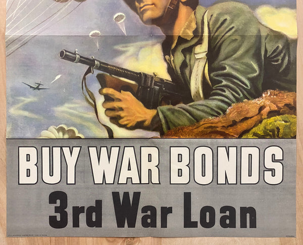1943 Back The Attack! Buy War Bonds 3rd War Loan Georges Schreiber Airborne WWII
