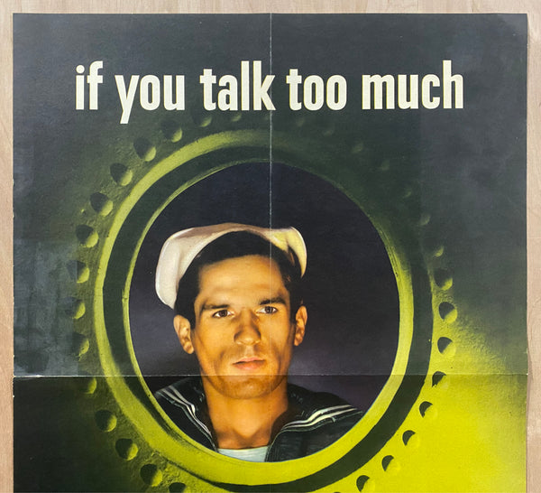 1942 If You Talk Too Much This Man May Die Valentino Sarra WWII OWI
