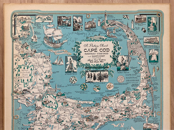 c.1960 Picture Chart of Cape Code Martha’s Vineyard Nantucket Chase Pictorial Map