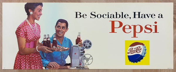 c.1960 Be Sociable Have a Pepsi African Americans Advertising Sign
