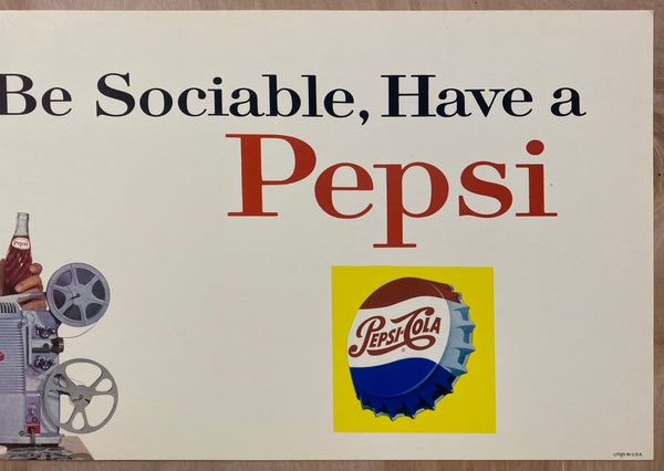 c.1960 Be Sociable Have a Pepsi African Americans Advertising Sign