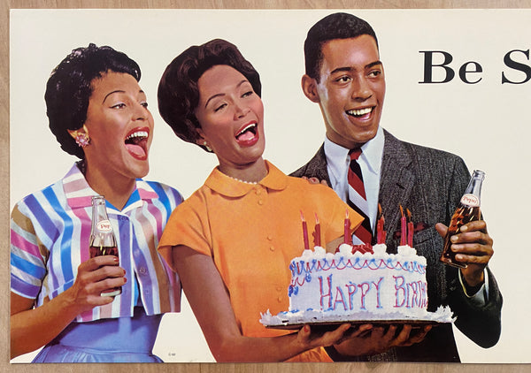 c.1960 Be Sociable Have a Pepsi African Americans Streetcar Sign