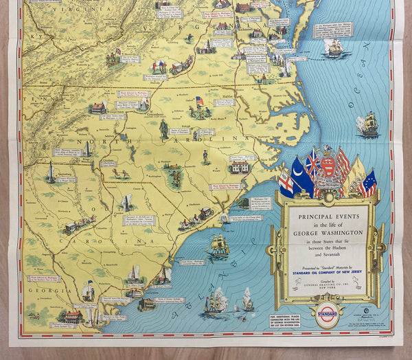 1932 Standard Oil Co. Life of George Washington Pictorial Map