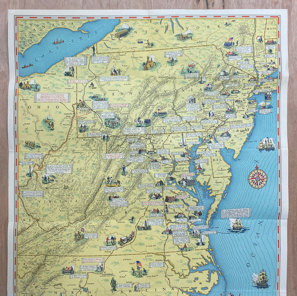 1932 Standard Oil Co. Life of George Washington Pictorial Map
