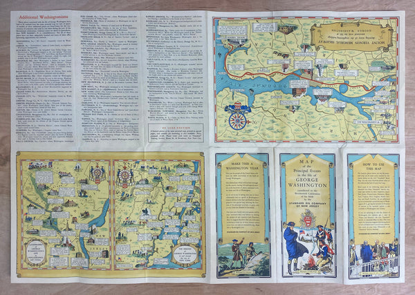 1932 Standard Oil Co. Life of George Washington Pictorial Map