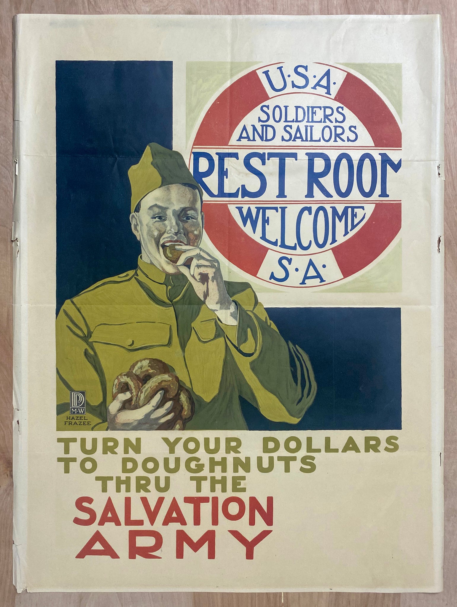 c.1918 Turn Your Dollars To Doughnuts Hazel Frazee Salvation Army WWI