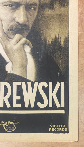 1931 Pianist Ignacy Paderewski Concert Window Card Poster Lincoln Nebraska