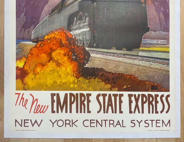 1941 New Empire State Express Leslie Ragan New York Central Lines Linen