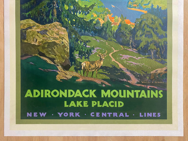 1930 Adirondak Mountains Lake Placid New York Central Lines Walter L. Greene