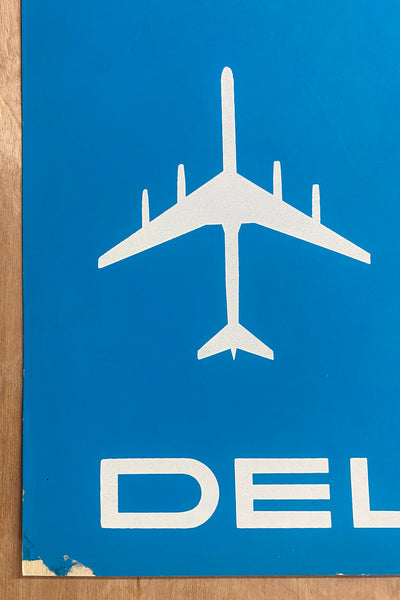 c.1960s Florida Delta Air Lines Pictorial Map John Hardy Mid-Century Modern