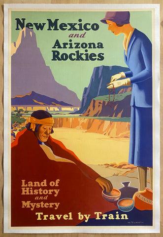 c.1932 New Mexico and Arizona Rockies Land of History Mystery Travel by Train Willmarths