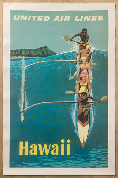 c.1960 United Air Lines Hawaii by Stan Galli Outrigger Canoe Airlines