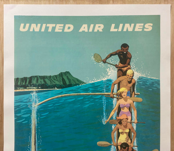 c.1960 United Air Lines Hawaii by Stan Galli Outrigger Canoe Airlines