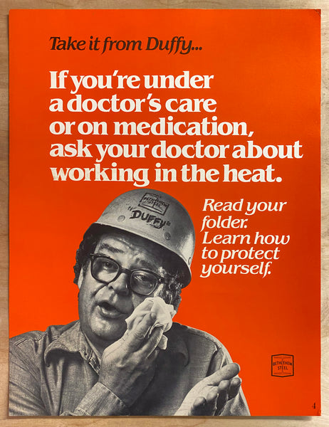 c.1972 Take It From Duffy Bethlehem Steel Workplace Safety Lot